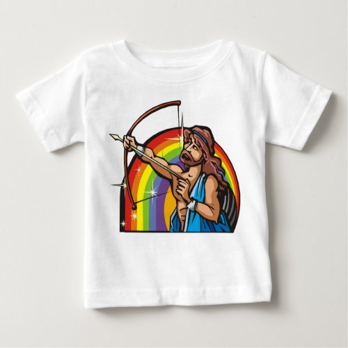 1980s Rainbow with Sagittarius Archer Baby T_Shirt