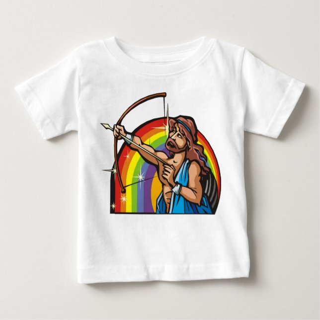 1980s Rainbow with Sagittarius Archer Baby T-Shirt (Front)