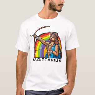 1980s Rainbow with Sagittarius Archer T-Shirt