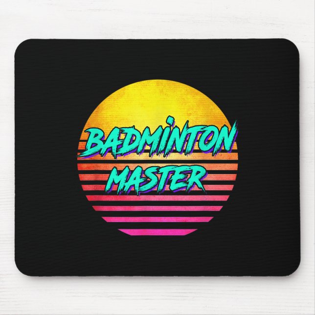 1980s Retro Badminton Master  Mouse Pad (Front)