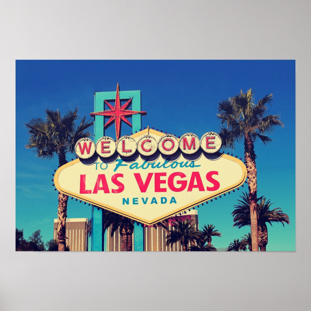 1980s Retro Photo Effect Fabulous Las Vegas Nevada Poster | Zazzle