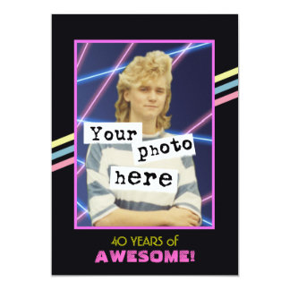 1980's Retro Style Photo Party Announcement