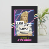 1980's Retro Style Photo Party Announcement (Standing Front)