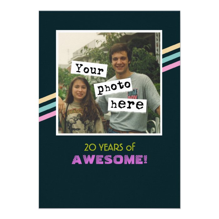 1980's Retro Style Photo Template Party Invitation