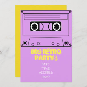 1980s retro theme party invitation