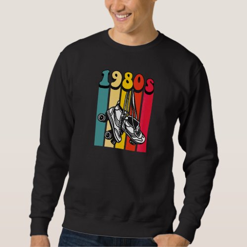 1980s Retro Vintage Style Hippie Disco Roller Skat Sweatshirt