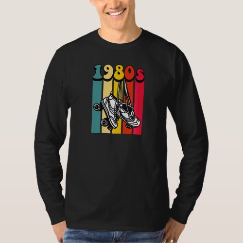 1980s Retro Vintage Style Hippie Disco Roller Skat T_Shirt