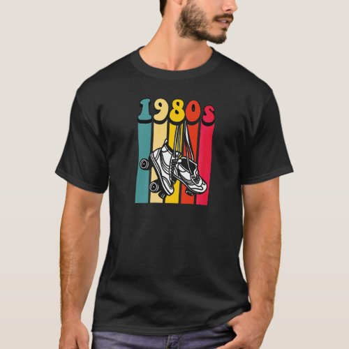 1980s Retro Vintage Style Hippie Disco Roller Skat T_Shirt