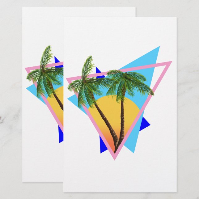 1980s shape tropical paradise stationery (Front/Back)