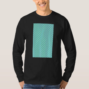 1980's Small Polkadot Geometric Pattern Aqua And W T-Shirt