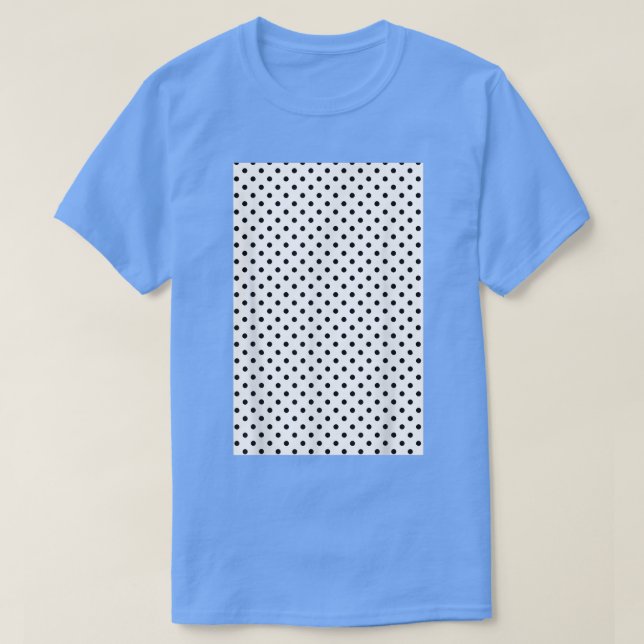 1980s SMALL POLKADOT GEOMETRIC PATTERN WHITE AND B T-Shirt (Design Front)