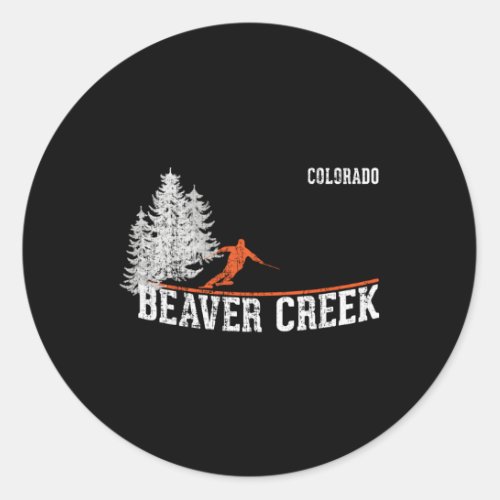 1980S Style Beaver Creek Co Skiing Classic Round Sticker