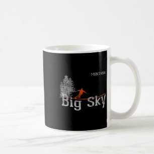 1980s Style Big Sky Montana Vintage Skiing T Shirt Coffee Mug