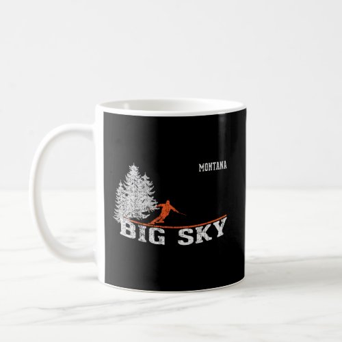 1980S Style Big Sky Mt Long Sleeve Skiing Shirt Coffee Mug