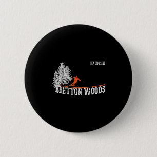 1980s Style Bretton Woods Nh Vintage Skiing  Button