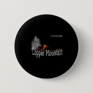 1980s Style Copper Mountain Colorado Vintage Skiin Button