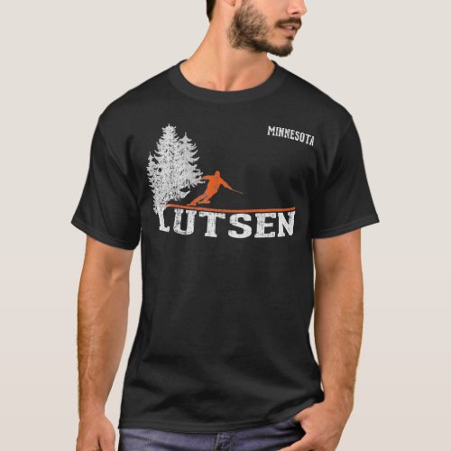 1980s Style Lutsen MN Vintage Skiing T_Shirt