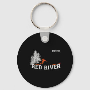 1980s Style Red River Nm Vintage Skiing Keychain
