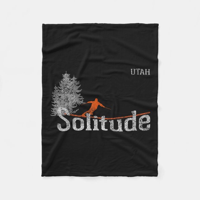 1980s Style Solitude Utah Vintage Skiing  Fleece Blanket (Front)