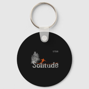 1980s Style Solitude Utah Vintage Skiing Keychain