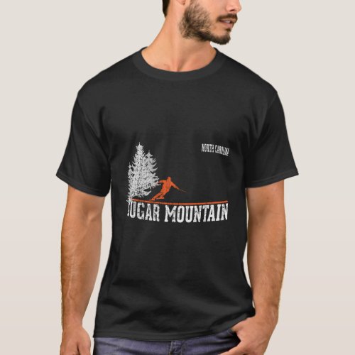 1980S Style Sugar Mountain Nc Skiing T_Shirt