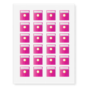 1980s Theme Floppy Disk Computer Design Temporary Tattoos