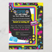 1980s Totally Awesome Party Invitation