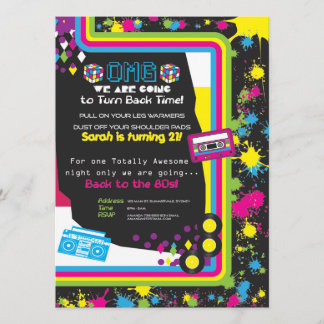 1980s Totally Awesome Party Invitation
