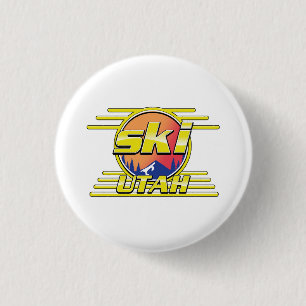 1980s Utah Ski logo Button
