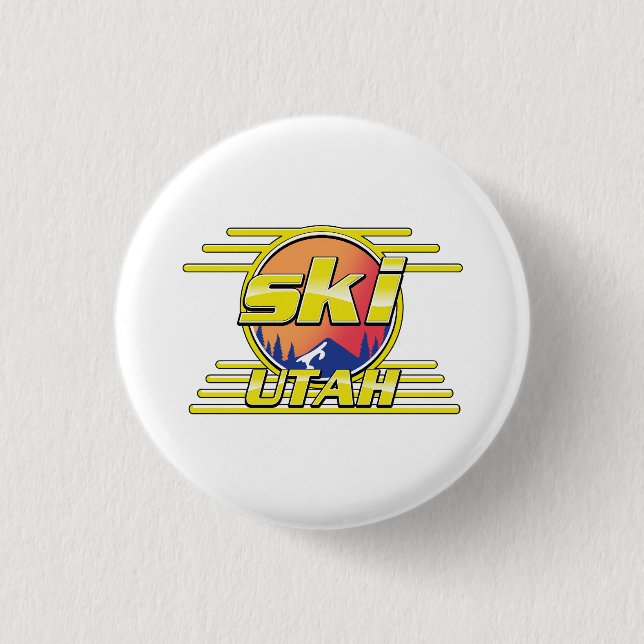 1980s Utah Ski logo Button (Front)