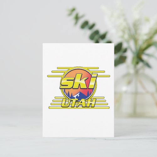 1980s Utah Ski logo Postcard