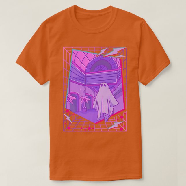 1980s Vaporwave Ghost Sheet Ghost Aesthetic Retro  T-Shirt (Design Front)