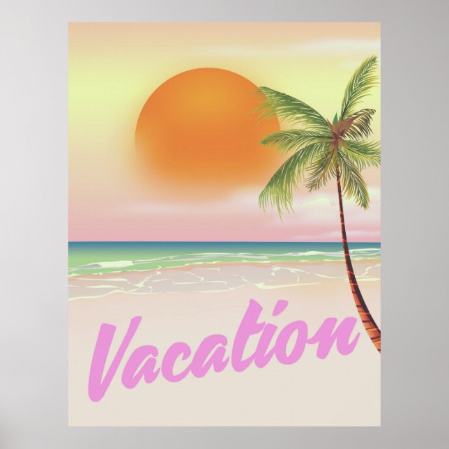 1980s vintage Vacation beach poster (Front)