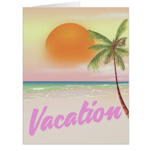 1980s vintage Vacation beach poster Cards
