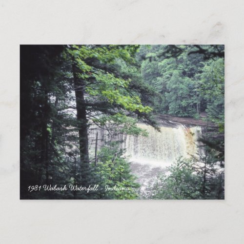 1980s Wabash River Waterfall Indiana Beautiful Postcard