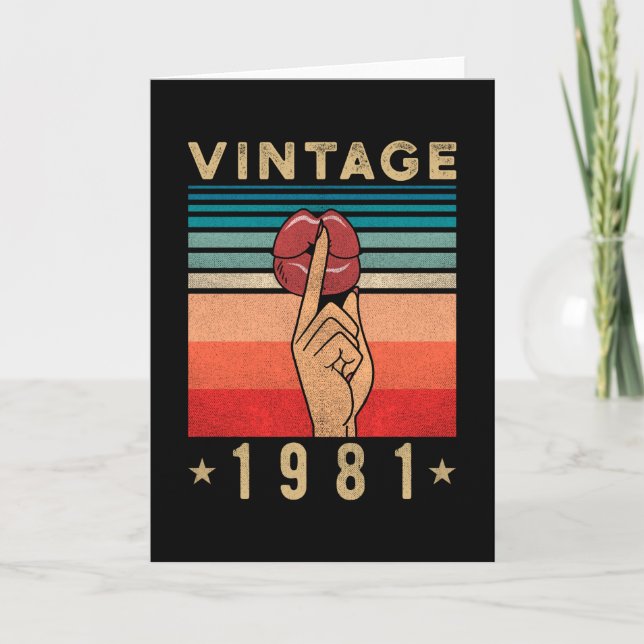 1981 Birthday Gift Retro Woman Card (Front)