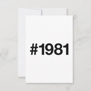 1981 Hashtag 45th birthday 45 years Thank You Card