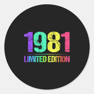 1981 Limited Edition Vintage 81s Retro Vintage Classic Round Sticker