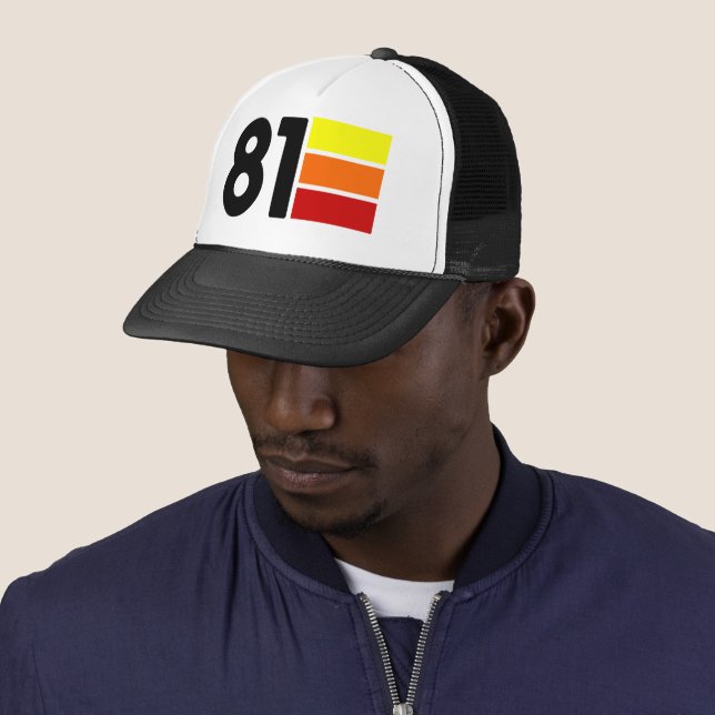 1981 Retro Birthday Poly Foam Trucker Hat (In Situ)