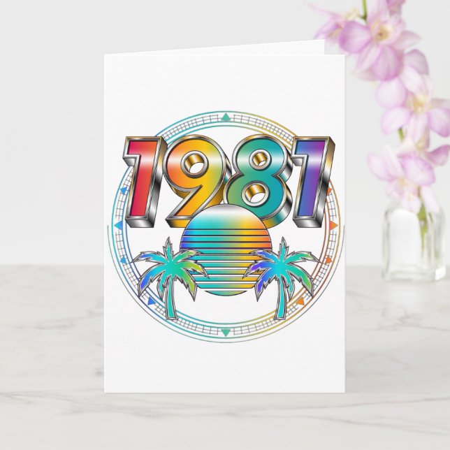 1981 themed blank card (Orchid)