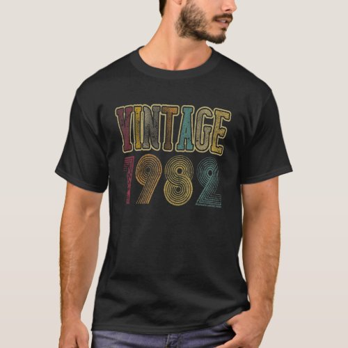 1982 40 Years Old 40th Birthday Retro Vintage T_Shirt