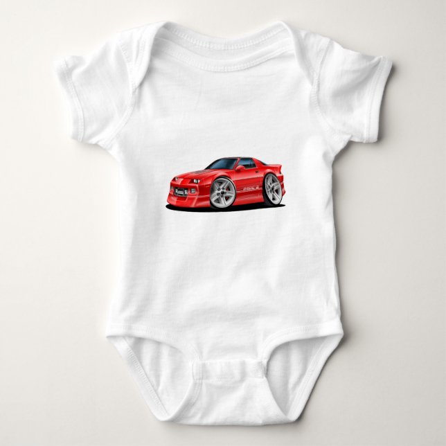 1982-92 Camaro Red Car Baby Bodysuit (Front)
