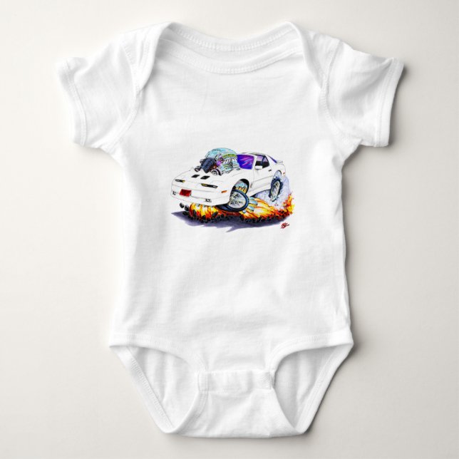 1982-92 Trans Am White Car Baby Bodysuit (Front)
