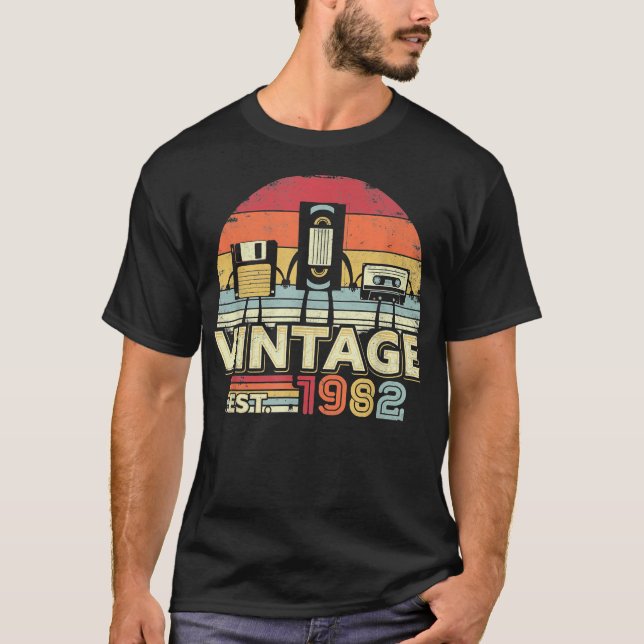 1982   birthday ,  music, tech humor  T-Shirt (Front)