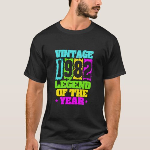 1982 Birthday Vintage 1982  Born In 1982 Made In  T_Shirt