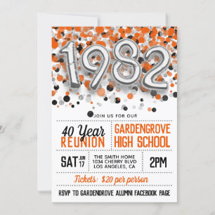 1982 High School College Reunion Invitation