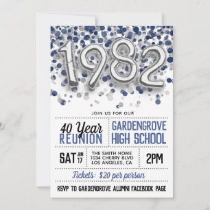 1982 High School College Reunion Invitation
