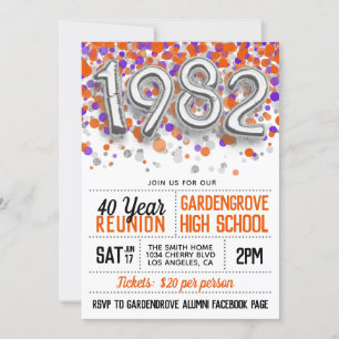 1982 High School College Reunion Invitation