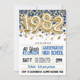 1982 High School College Reunion Invitation