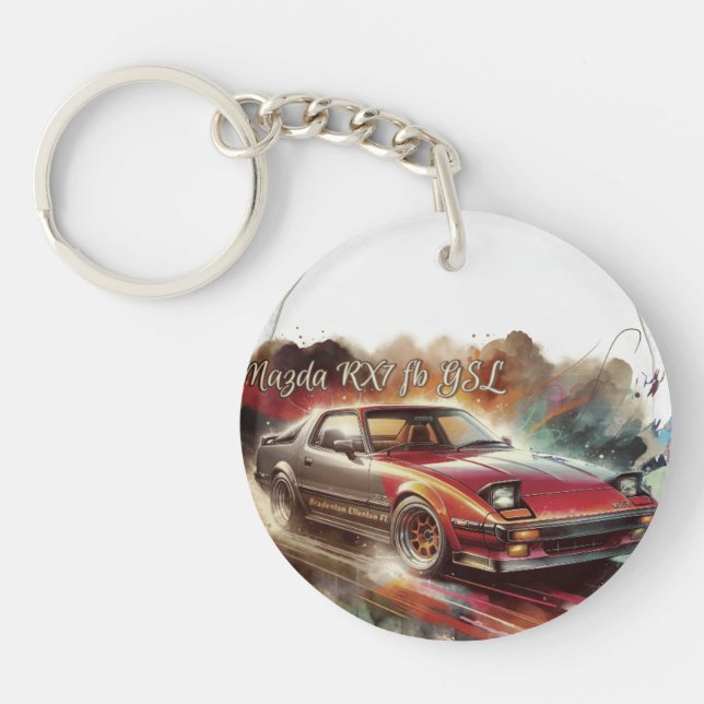 1982 Mazda RX7 fb acrylic keychain (Front)